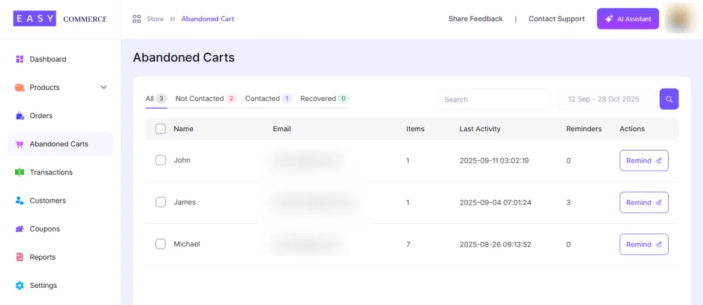cart recovery for ecommerce