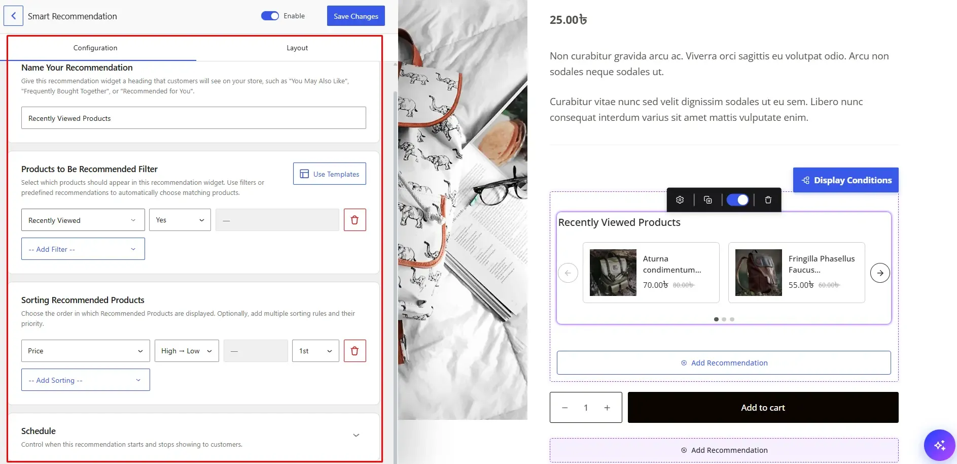 Step 4: Customize Filters, Sorting, and Recommendation Placement Customize Filters, Sorting, and Recommendation Placement