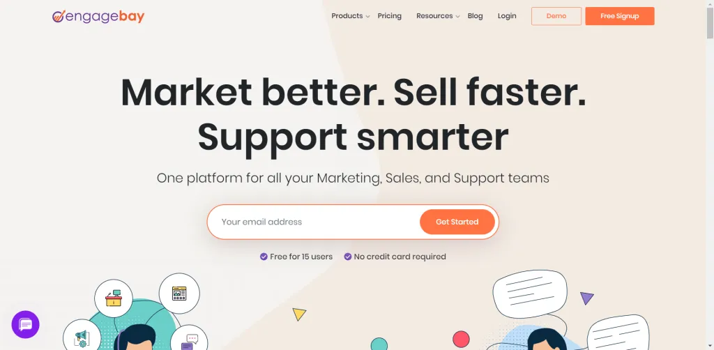 10 Best Marketing Automation Tools for Small Businesses All In One CRM Marketing Sales Support Software EngageBay 1 1024x502