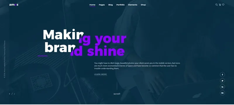 12 Best Animated WordPress Themes Amos wp theme