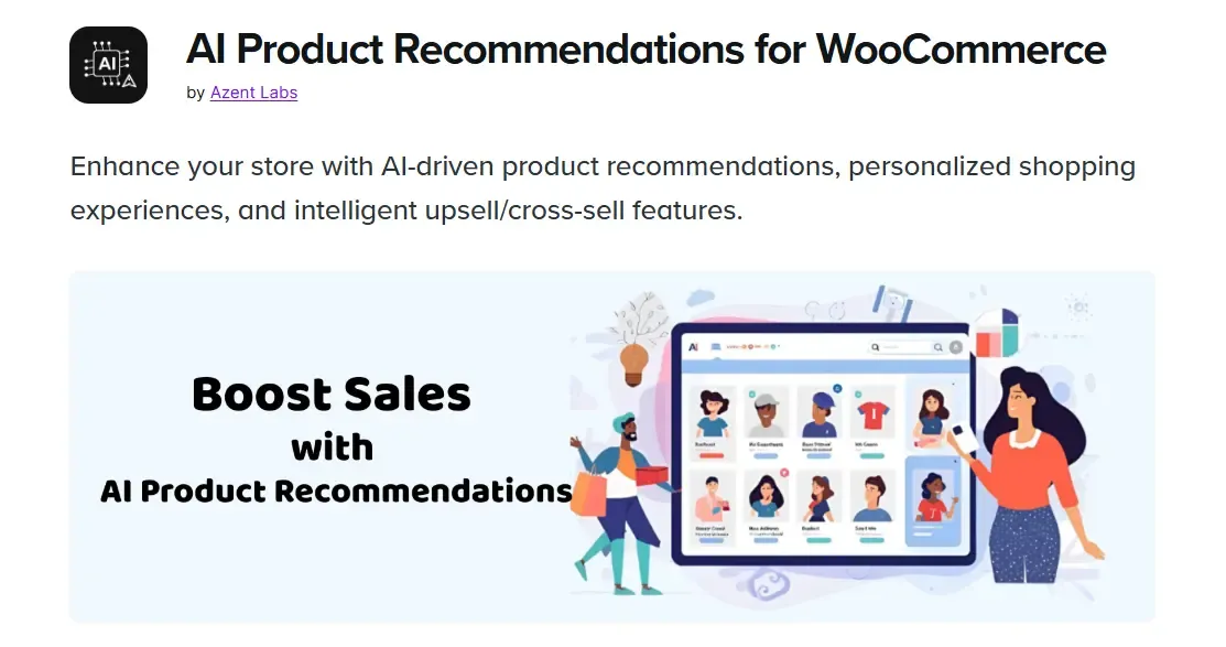AI Product Recommendations for WooCommerce by Azent Labs AI Product Recommendations for WooCommerce Banner