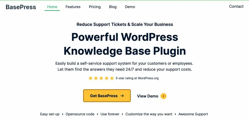 Comparing The 9 Best Knowledge Base Plugins for WordPress BasePress Plugin
