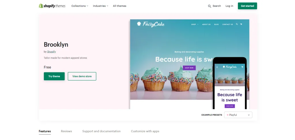 10 Best Free Shopify Themes of 2023 Brooklyn Theme Playful Ecommerce Website Template 1024x487