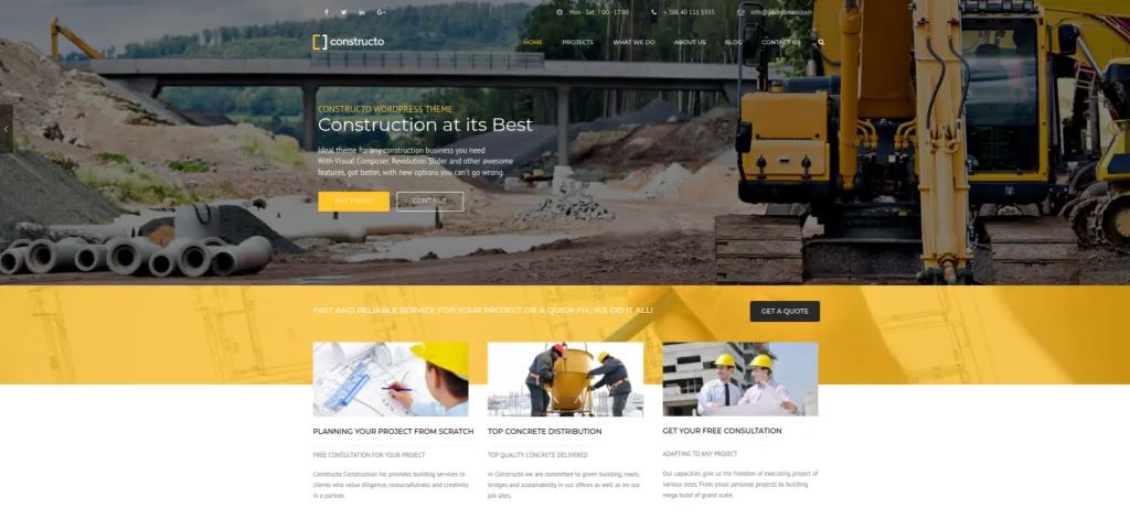 Discover the Best WordPress Construction Company Themes for a Stunning Website Constructo WordPress Construction Company Themes