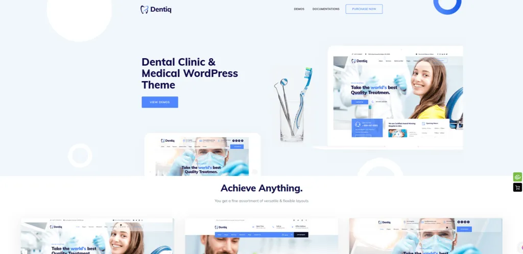 The Definitive List of #12 Best Dental WordPress Themes You Need Now! Dentiq Dental WordPress Theme