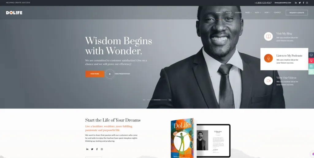 The Definitive List of 10 Best Personal Branding WordPress Themes You Need! Dolife WP Theme