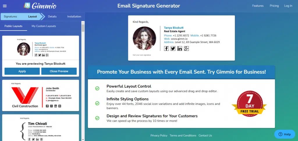 6 Best Free Email Signature Generator of 2023 Email Signature Layouts Gimmio 1024x485