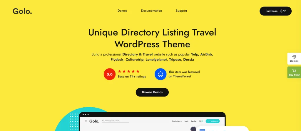 Golo Directory Listing Travel WordPress Theme Preview ThemeForest 1 1024x448