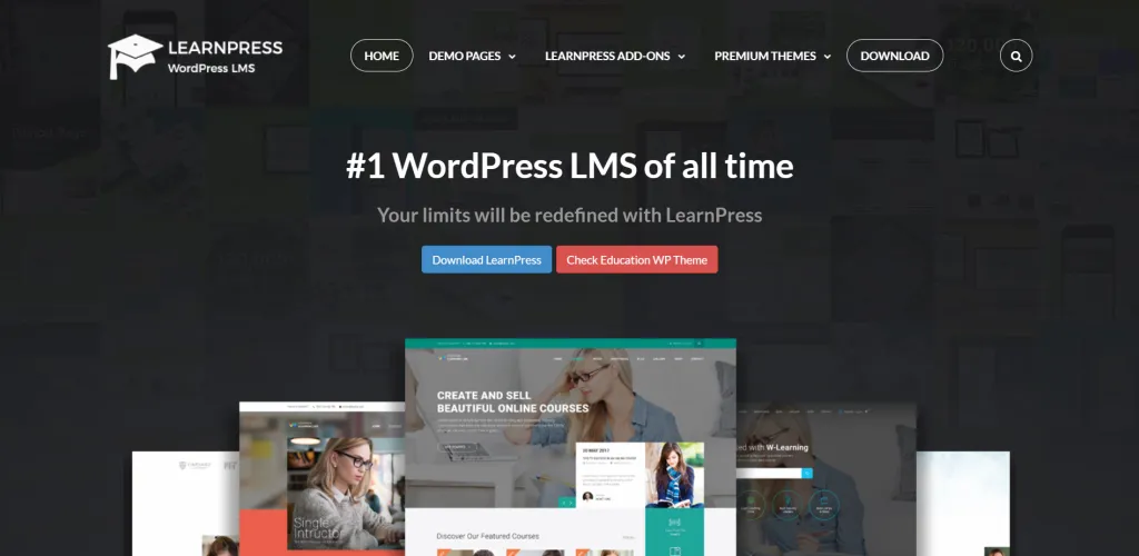 7 Best WordPress LMS Plugins Compared Home Demo LearnPress WordPress LMS Plugin 1024x500