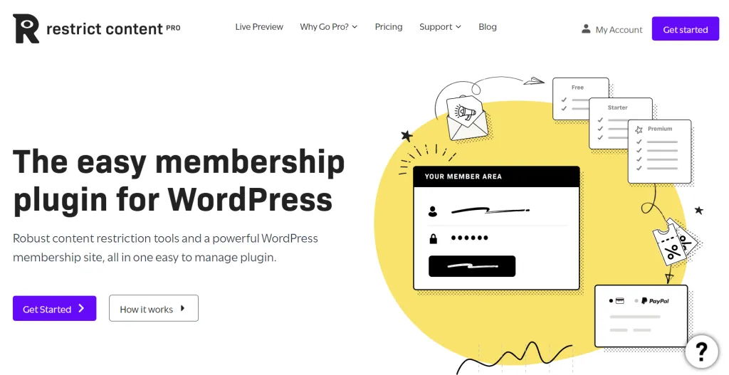 7 Best WordPress Subscription Plugin Home Restrict Content Pro 1024x527