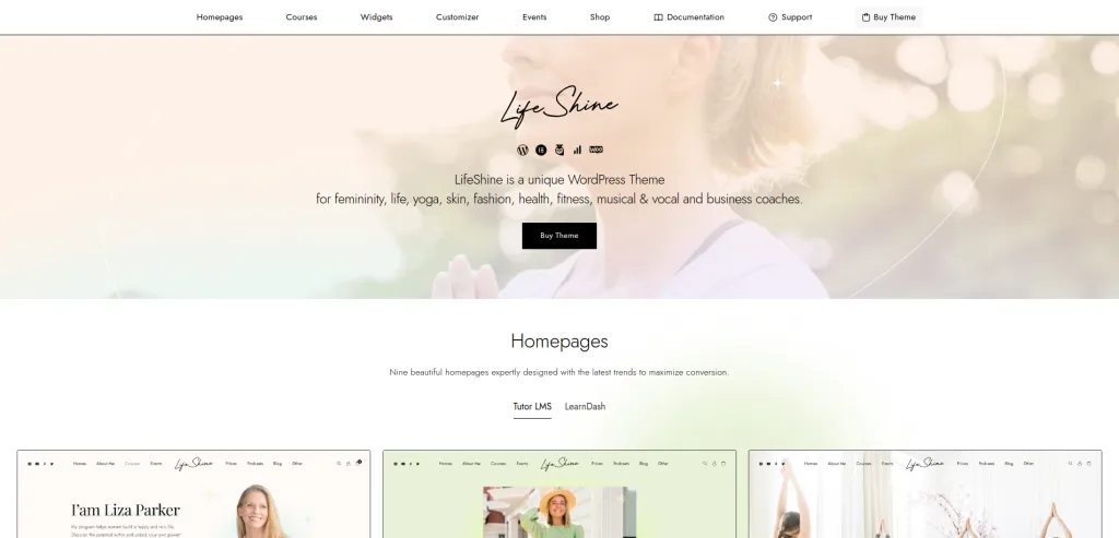 8 Best Online Course WordPress Themes LifeShine WP Theme