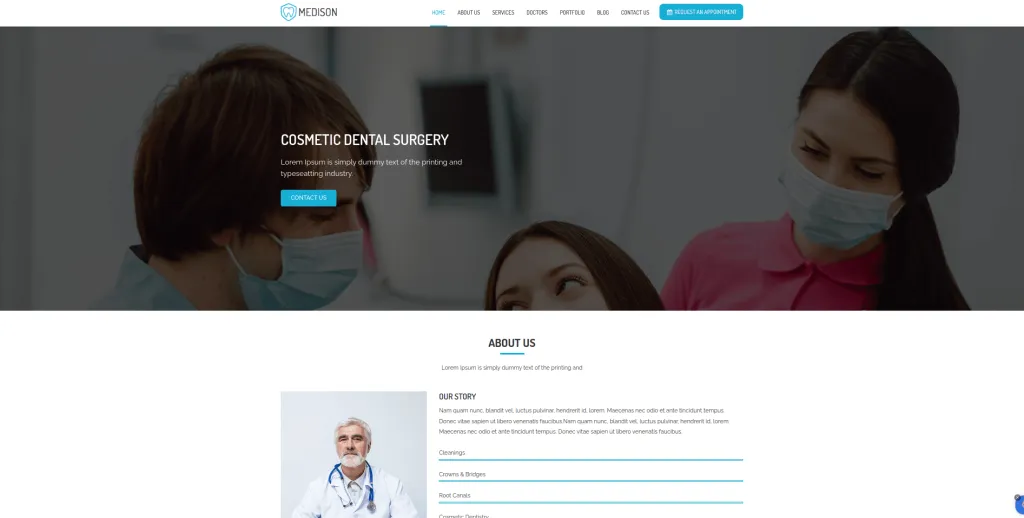 The Definitive List of #12 Best Dental WordPress Themes You Need Now! Medison WordPress Theme