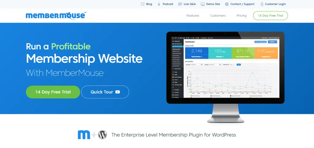 7 Best WordPress Subscription Plugin MemberMouse WordPress Membership Plugin 1024x482