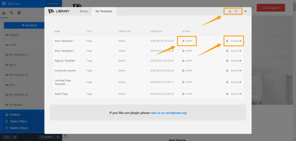 Introducing WPOnepager 2.4 with All-new Popup Modal, Page Export & Import Option, Template Menu and Much More Onepage Builder C2 BB New Test 2020 06 25 14 26 48 1024x487