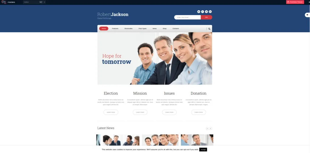 10 Best Calendar Wordpress Themes Politics WordPress Theme