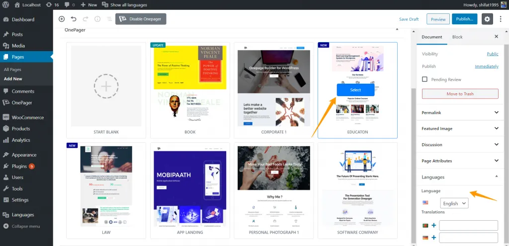 How to Create a Multilingual WordPress Website with WPOnepager Screenshot 95 1024x496