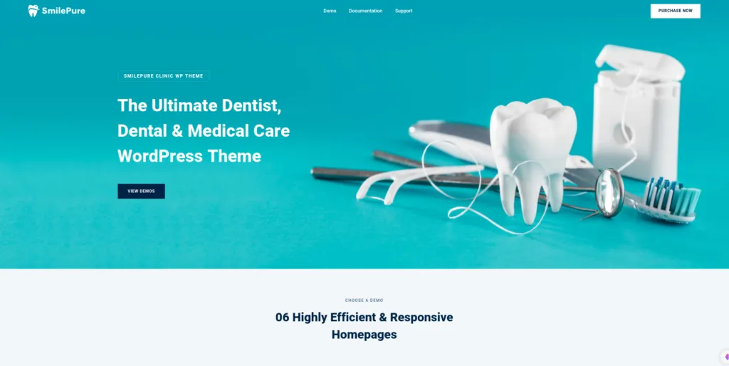 The Definitive List of #12 Best Dental WordPress Themes You Need Now! SmilePure Wp Theme