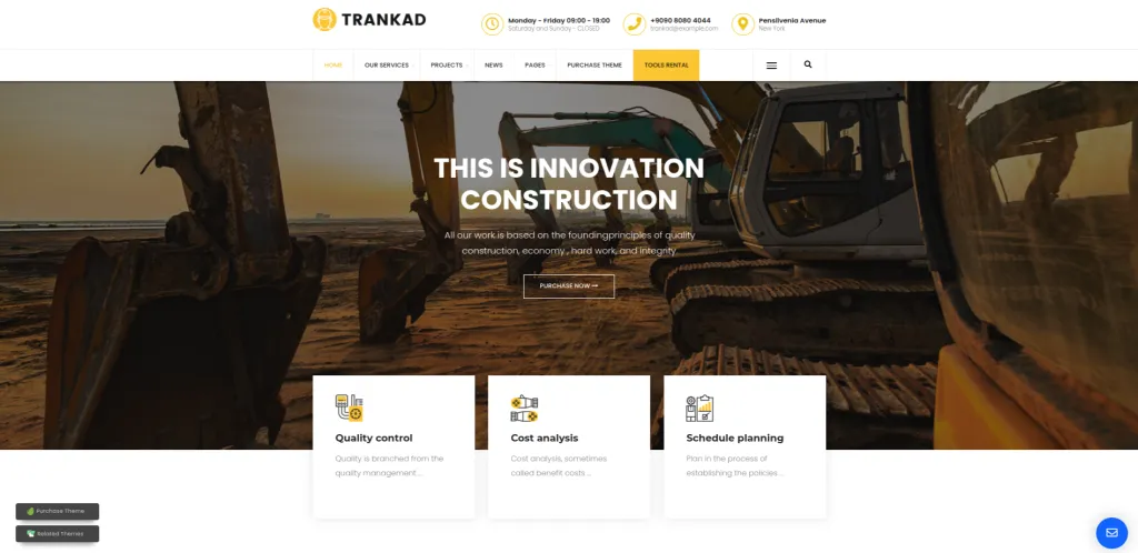 Discover the Best WordPress Construction Company Themes for a Stunning Website Trankad Wp Theme
