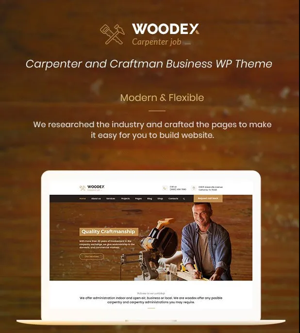 Crafting Success: 8 Best WordPress Carpenter Themes Woodex Carpenter WordPress Themes