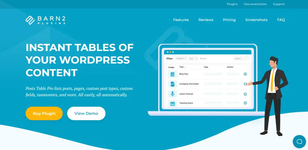 7 Best WordPress Table Plugins of 2023 WordPress Table Plugin List Posts Pages Custom Post Types 1024x502