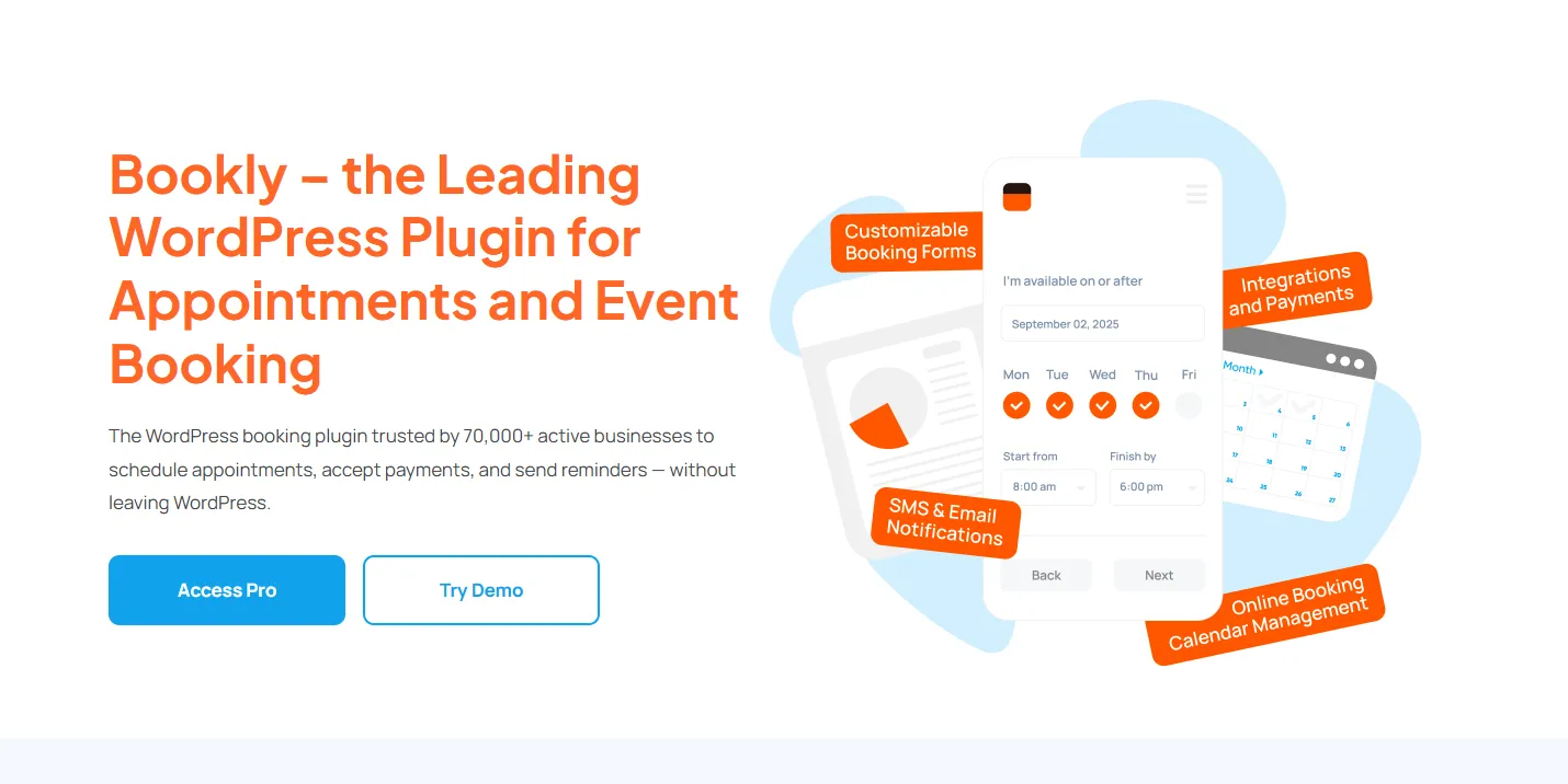 Bookly WordPress appointment booking plugin