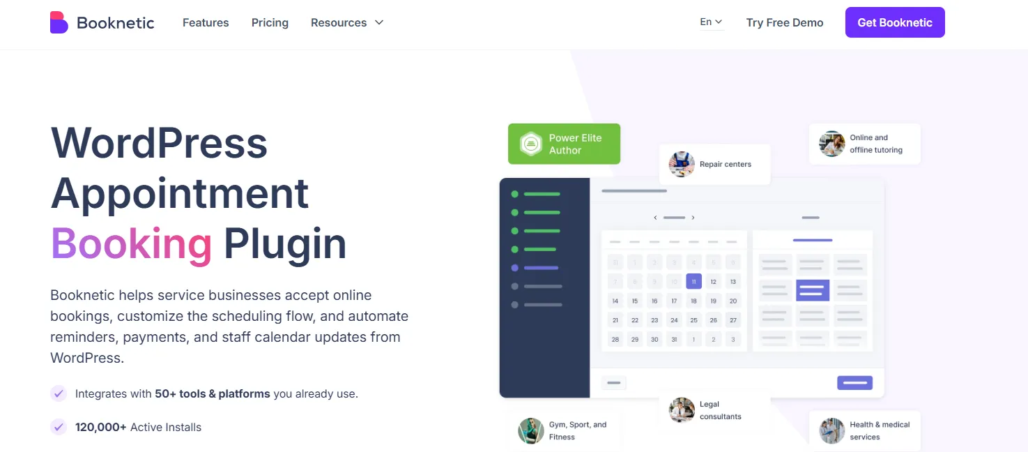 Booknetic WordPress appointment booking plugin