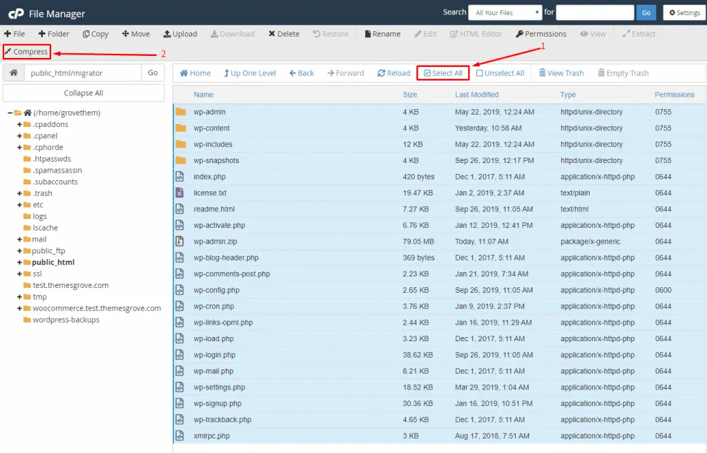 How To Migrate WordPress Site From One Hosting To Another (With and Without Plugin) Compress Site 1024x656
