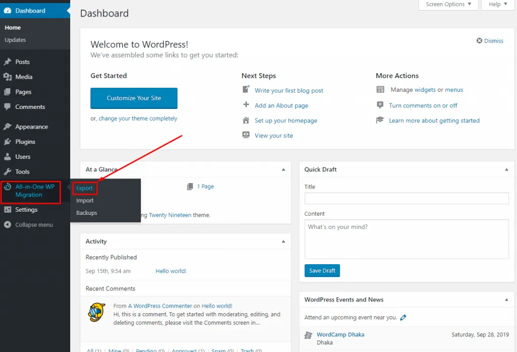 How To Migrate WordPress Site From One Hosting To Another (With and Without Plugin) Export Wpmi 1024x698