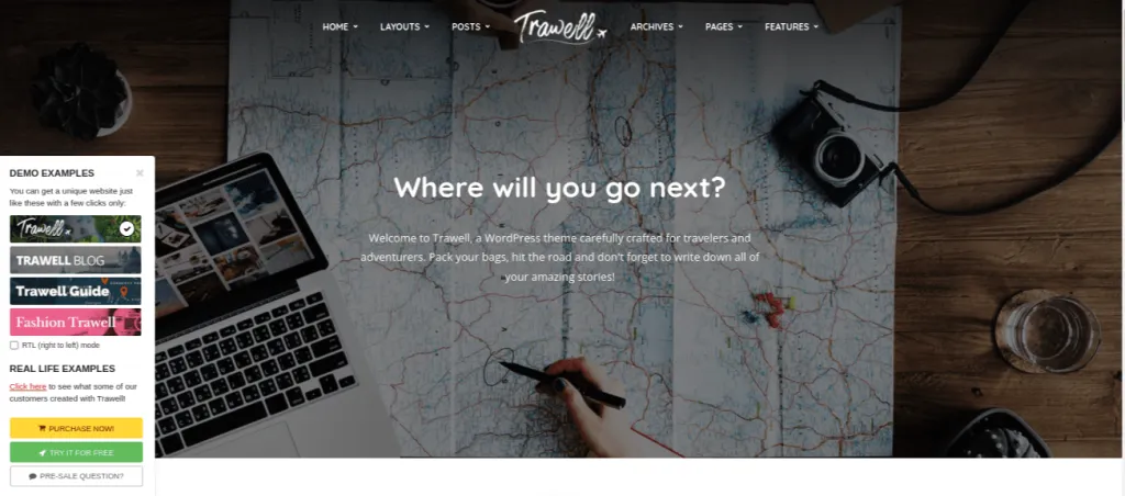 12 Best Travel Blog WordPress Themes Trawell