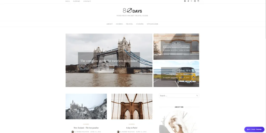 12 Best Travel Blog WordPress Themes EightyDays
