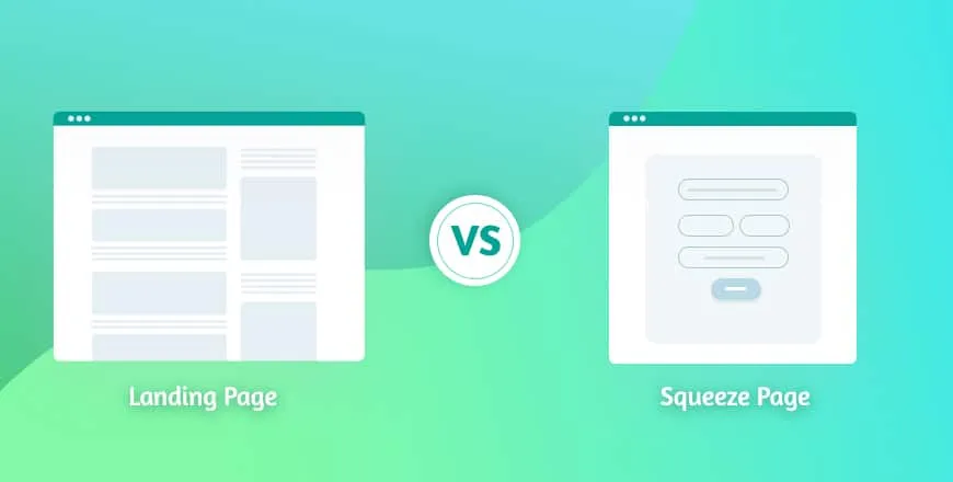 landing page vs squeeze page
