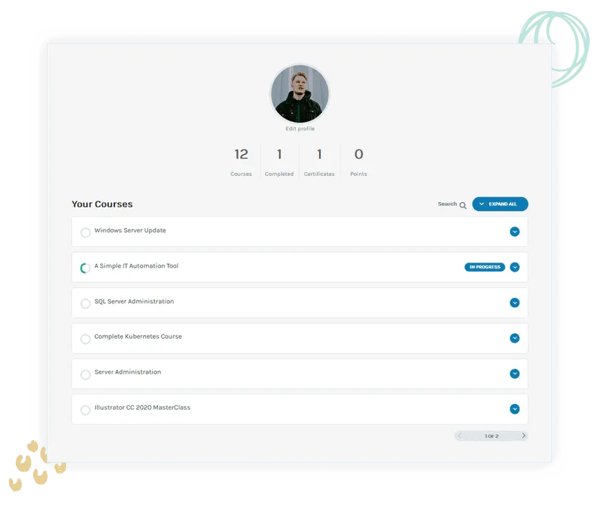 LearnDash Theme Learndash Student Dashboard 1