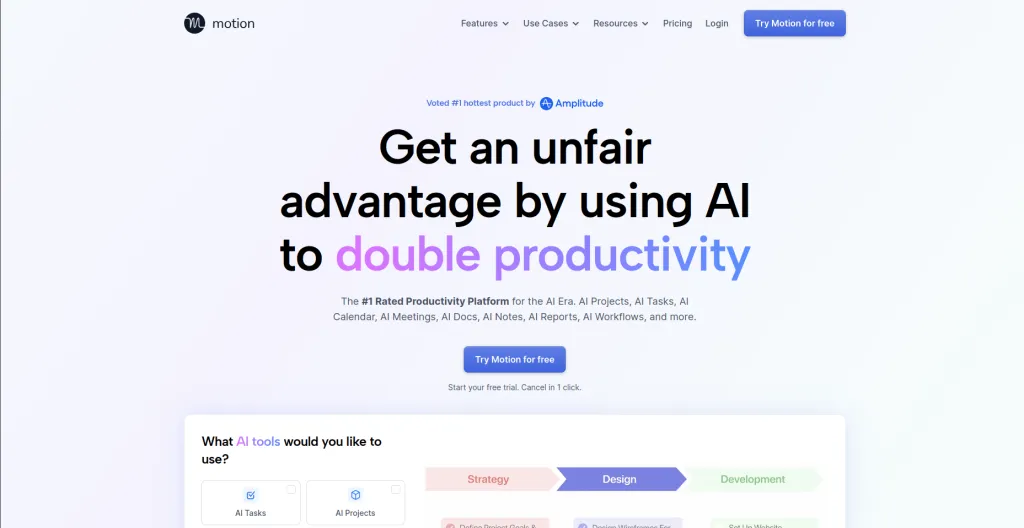 Top 6 AI Productivity Tools in 2026 motion
