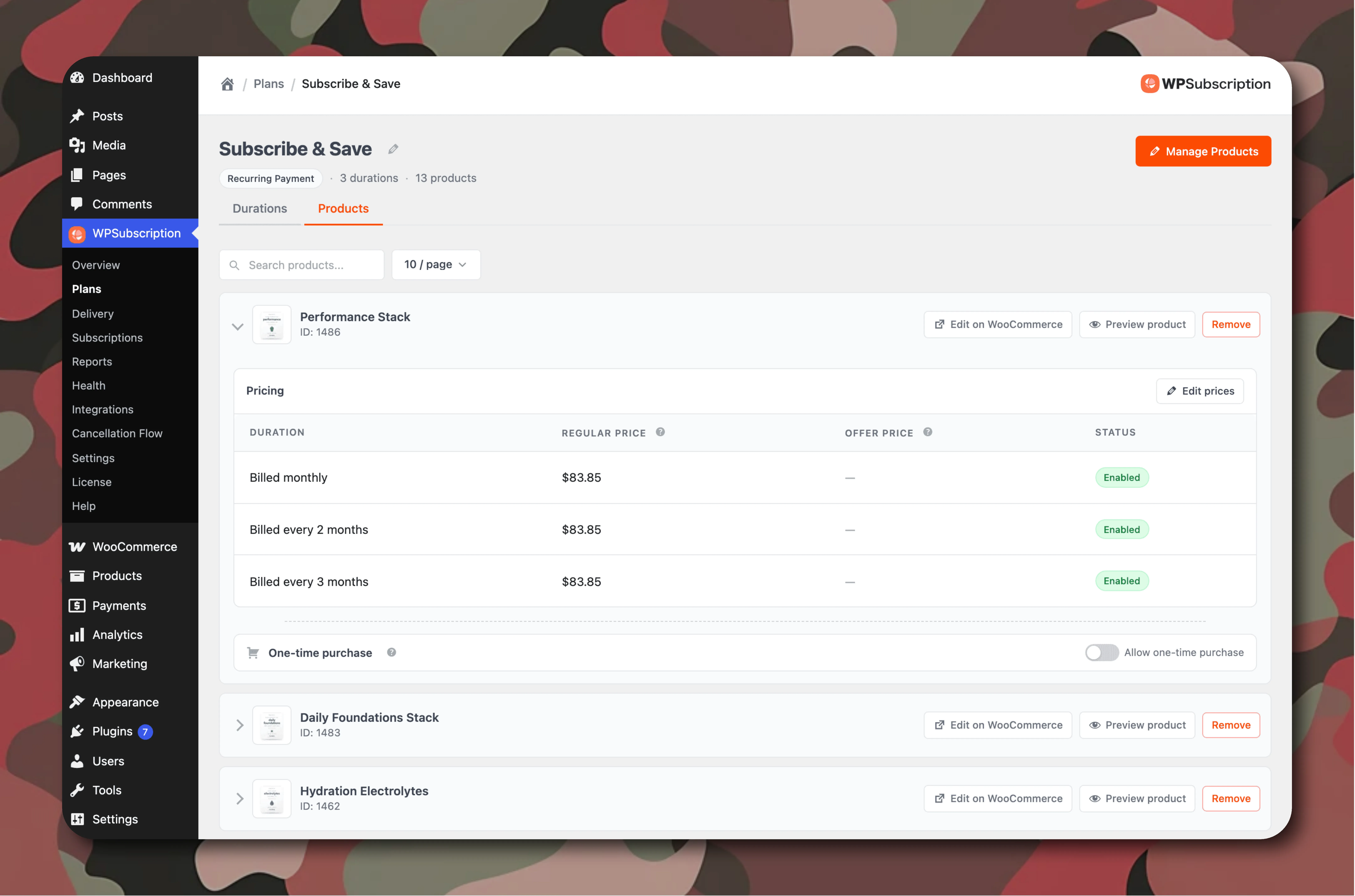 WPSubscription multi-duration plan setup