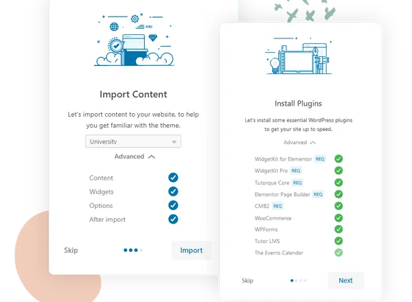 One click demo import