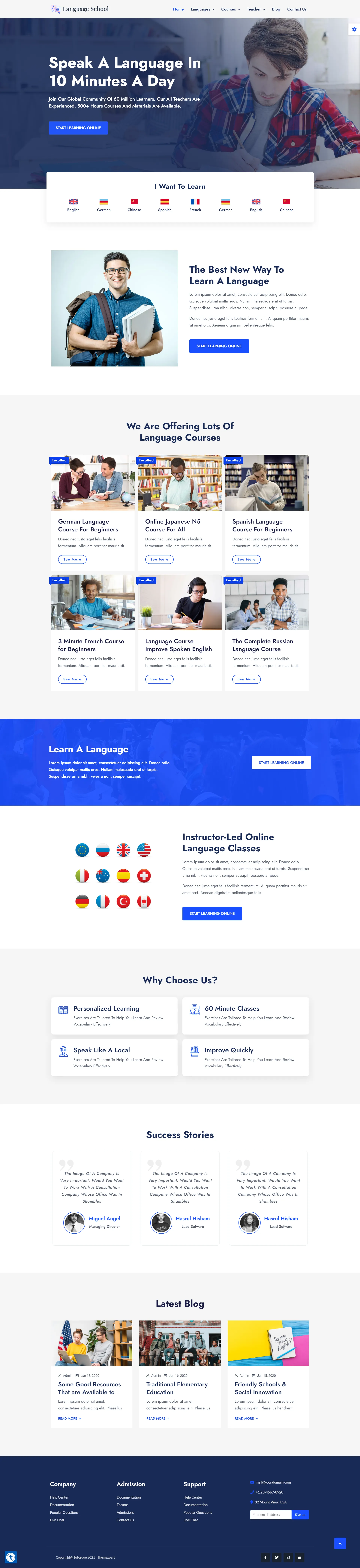 Tutorque Education WordPress Theme Updates: New Integrations, New Demo Sites and Many More Screencapture Demo Themesgrove Themes Tutorque Ld Language School 2021 01 08 18 48 06
