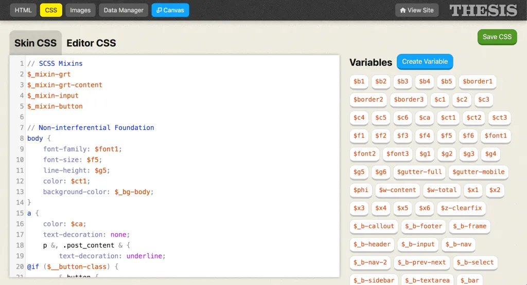 12 Best WordPress Theme Framework of 2023 Thesis Skin Css Editor 2 1024x555