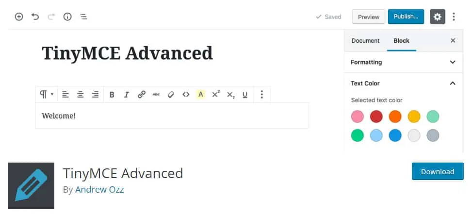 9 WordPress Editor Plugins - To Easily Edit Your WordPress Data Tinymce Advanced
