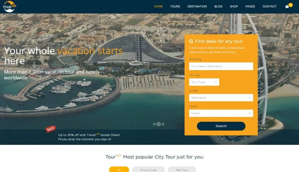 5 Best Tours and Travels WordPress Themes - Expert's Choice Tourwp 1024x589