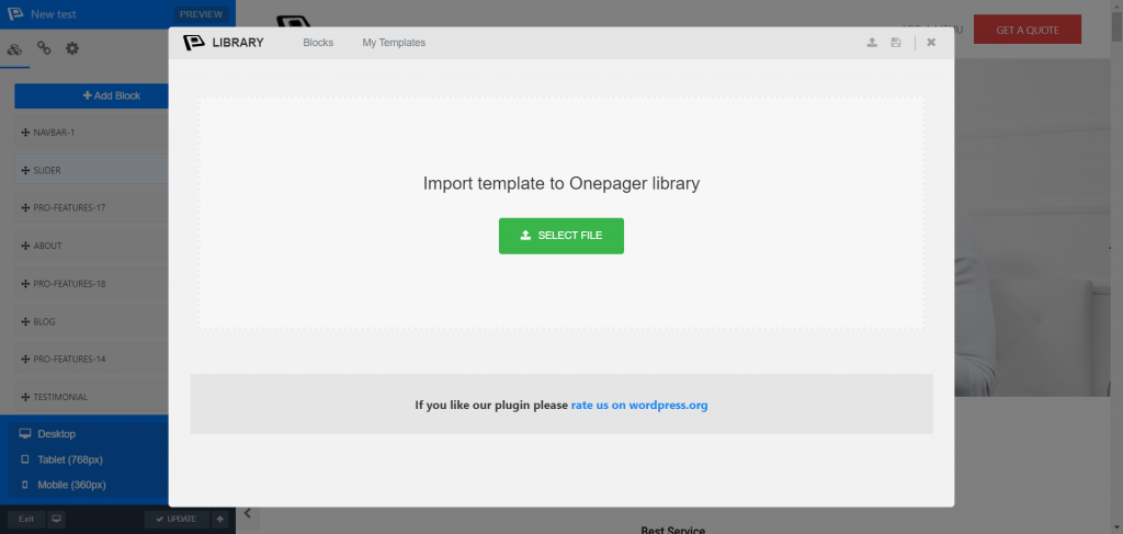 Introducing WPOnepager 2.4 with All-new Popup Modal, Page Export & Import Option, Template Menu and Much More 3