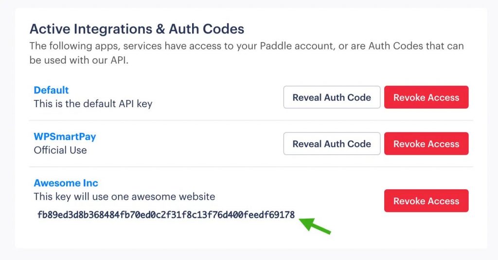 Reveal Auth Key (Revelar chave de autenticação)