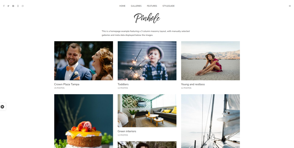 Pinhole Wedding Photography WordPress Theme