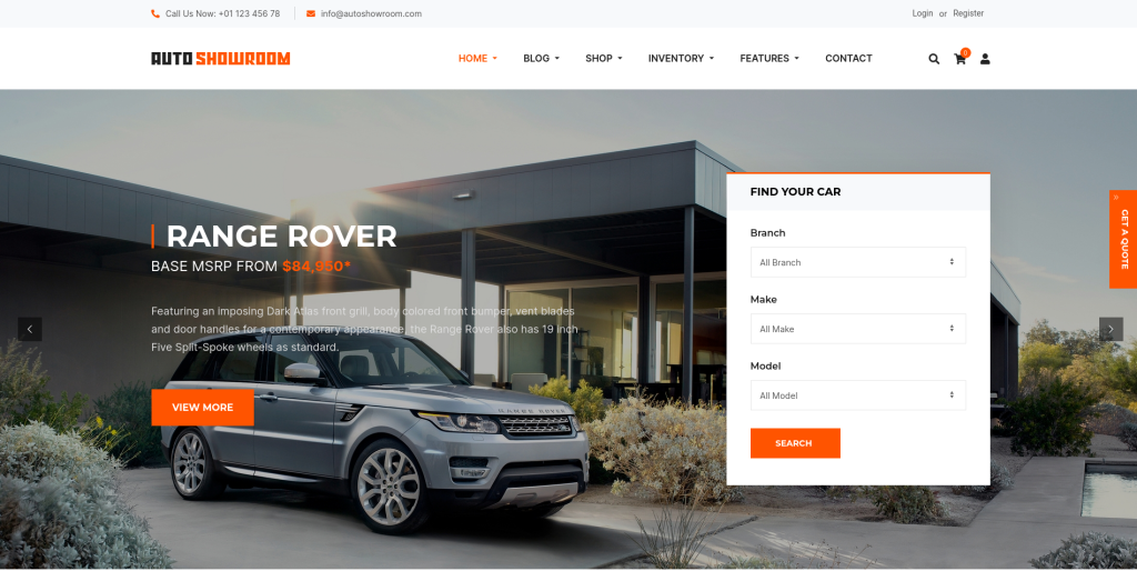 Auto Showroom Best Car Dealership WordPress Themes