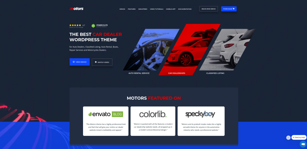Motors WordPress Car Dealership Themes